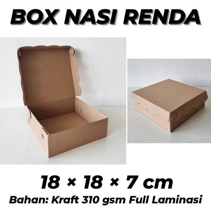 BOX NASI FULL LAMINASI 18x18x7 / DUS CATERING / BOX NASI KOTAK