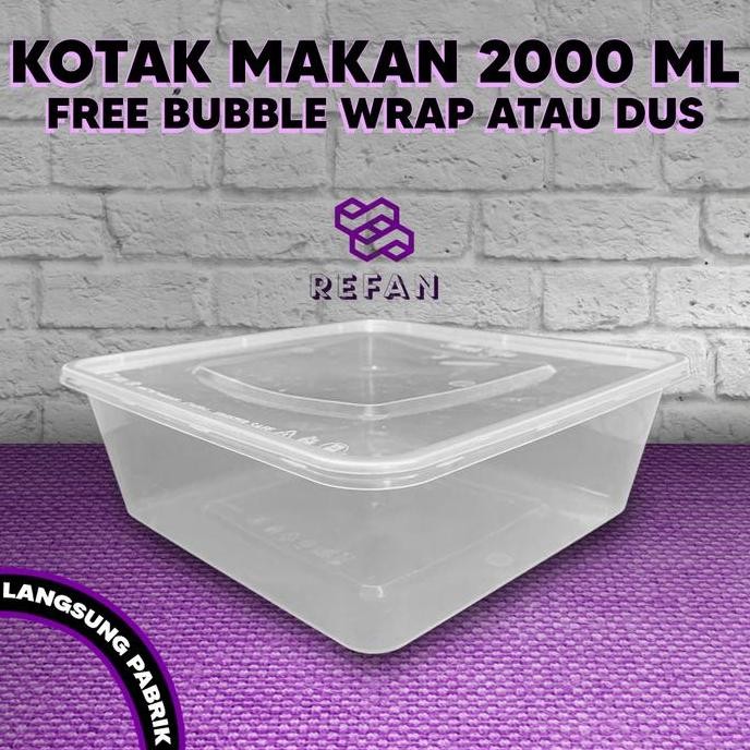 THINWALL 2000 ML SQUARE / FOOD CONTAINER PLASTIK
