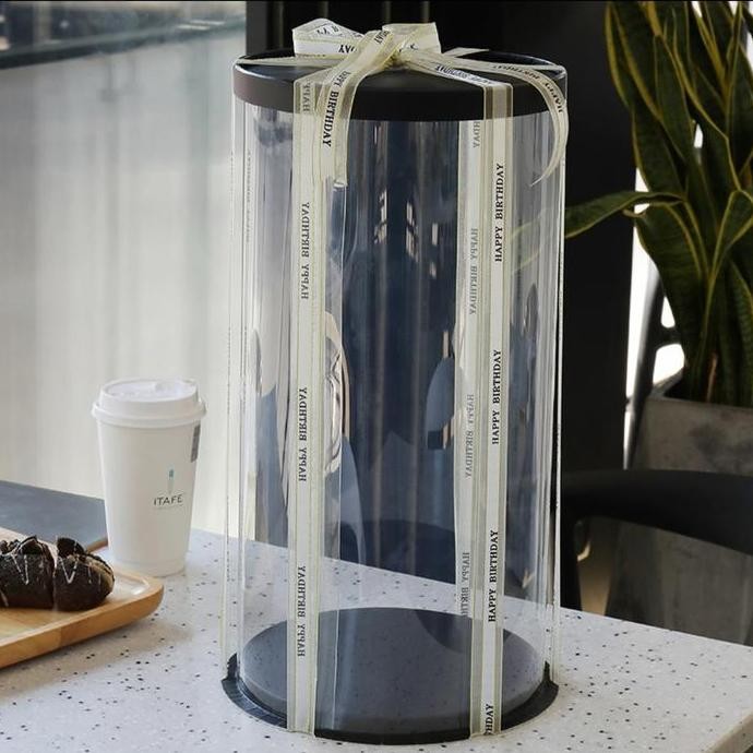 Box kue tart mika bulat 8INCH untuk 4 TINGKAT kue