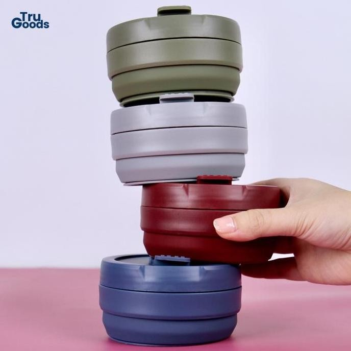 Foldable Cup Premium Tru Goods / Gelas Kopi Lipat 475 ML - Cup