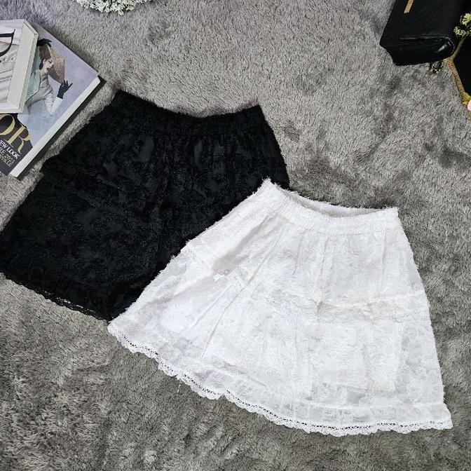 De107 >> Missmoka Nadine Mini Skirt Rok Mini Chiffon Renda