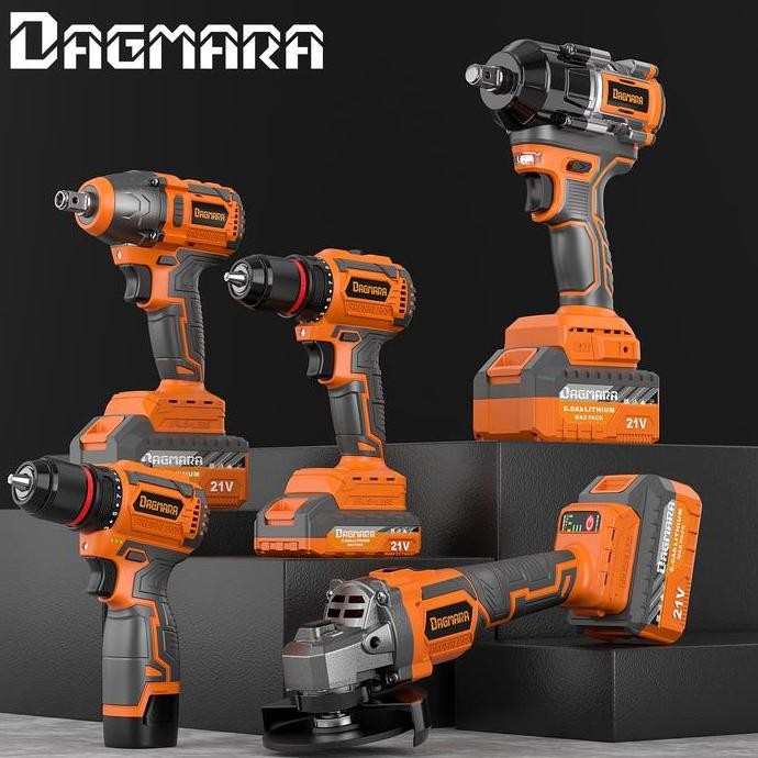 Dagmara Seri Orange  Brushless Heavy Duty Cordless Tools(Impact Wrench/Cordless Drill/Angel Grinder)