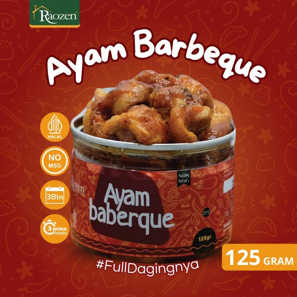 

READY STOK Raozen Ayam BBQ - Ayam Bumbu Barbeque Dengan Daging Ayam Jantan Rempah Asli Kualitas Premium - 125gr Siap kirim
