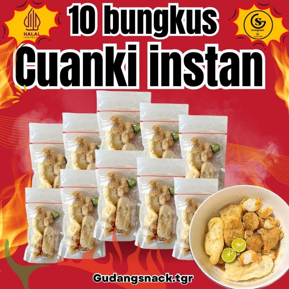 

TERLARIS 10 Bungkus Cuanki Instan Paket Irit Ekonomis Hotpot Instan - GST Siap kirim