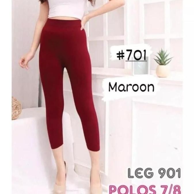 Dv9 >> Legging 7/8 Hw Polos Tebal/Legging Wanita/Legging Olah Raga/Leggin Hitam Poliester