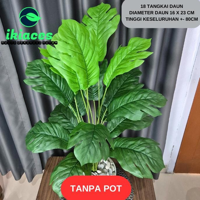 Pohon Sukun Artifisial Jumbo Daun Keladi Plastik Dekorasi Tanaman Hias Tinggi Pojokan Rumah Bunga Pl