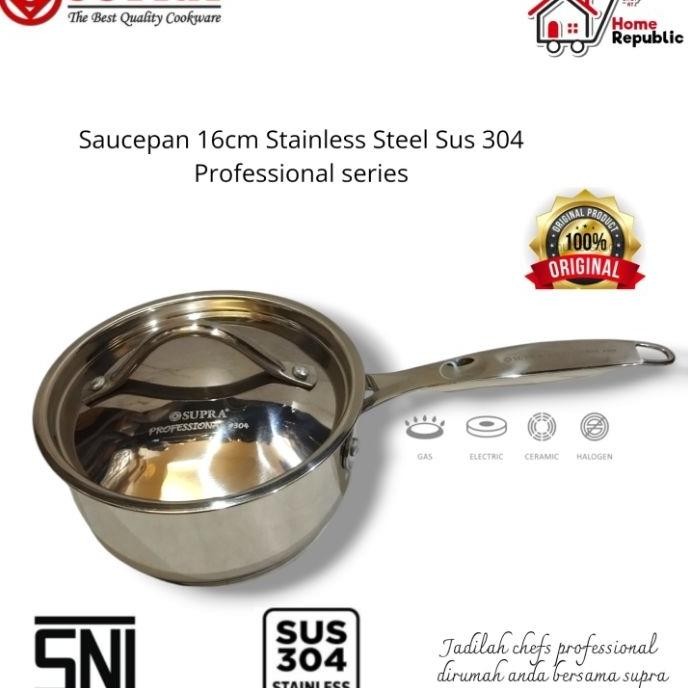 Supra Panci Profesional Stainless Sus304 Saucepan 16Cm 18Cm 20Cm Panci Susututup Stainless