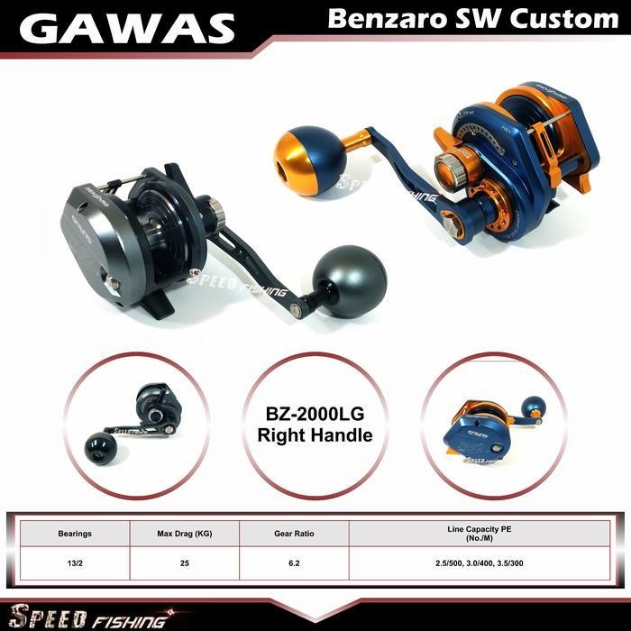 (Termurah) Reel Gawas Benzaro Sw Custom Bz 2000 Lg Jigging Overhead Saltwater Bestseller