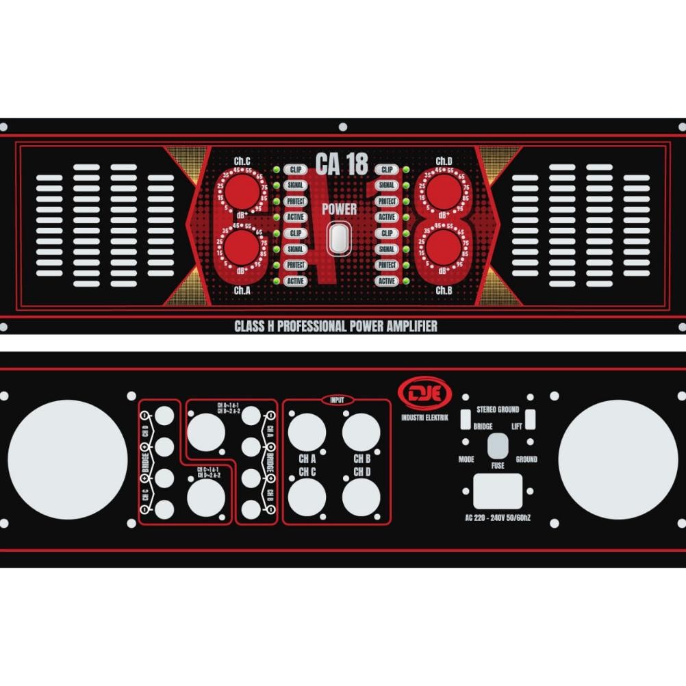 ''Terlaris" Panel Ca18 Premium (1Set) Plat Cover Ca 18 Box Panel Depan Belakang Power Amplifier Mura