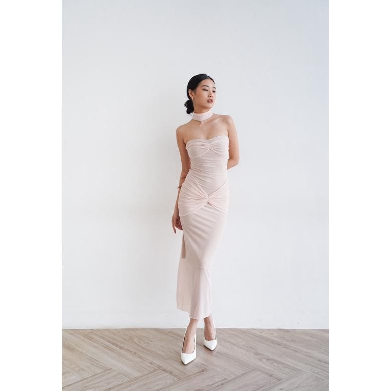 Promo Britney Tube Dress (Free Choker) | Dress Panjang Kemben Fitted | Dress Panjang Kemben Wanita |