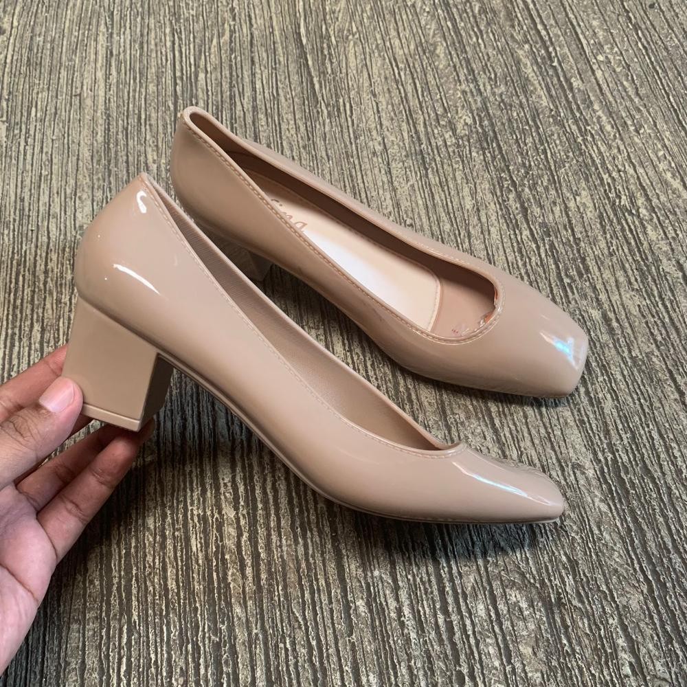 Cod Sepatu Wanita Terbaru/Pantofel Hak Tahu Jelly Alina 740 Import/Sepatu Kerja Korea Kekinian Gv23