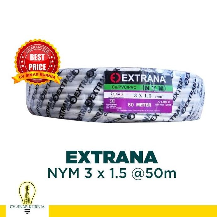 Promo Kabel Listrik NYM 3x1,5 3x1.5 50M EXTRANA | EXTRANA Kabel NYM | SNI COD