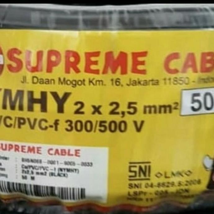 Promo kabel serabut nymhy/nyyhy 2x2,5 50m Supreme/kabel Supreme nymhy 2 x2,5 COD