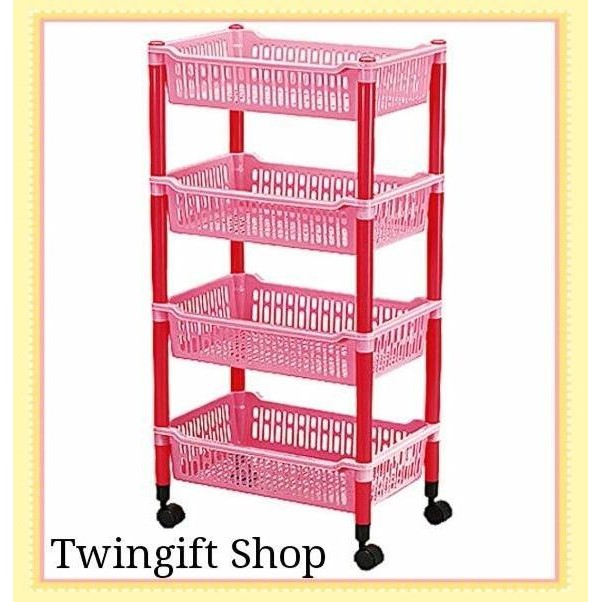 NEW Rak plastik/Rak salon serbaguna Lion Star, susun 4.(KHUSUS GOJEK).