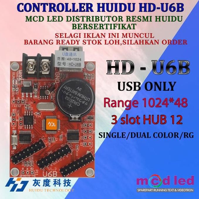 TERMURAH - HUIDU KONTROLER RUNNING TEXT HD U6B