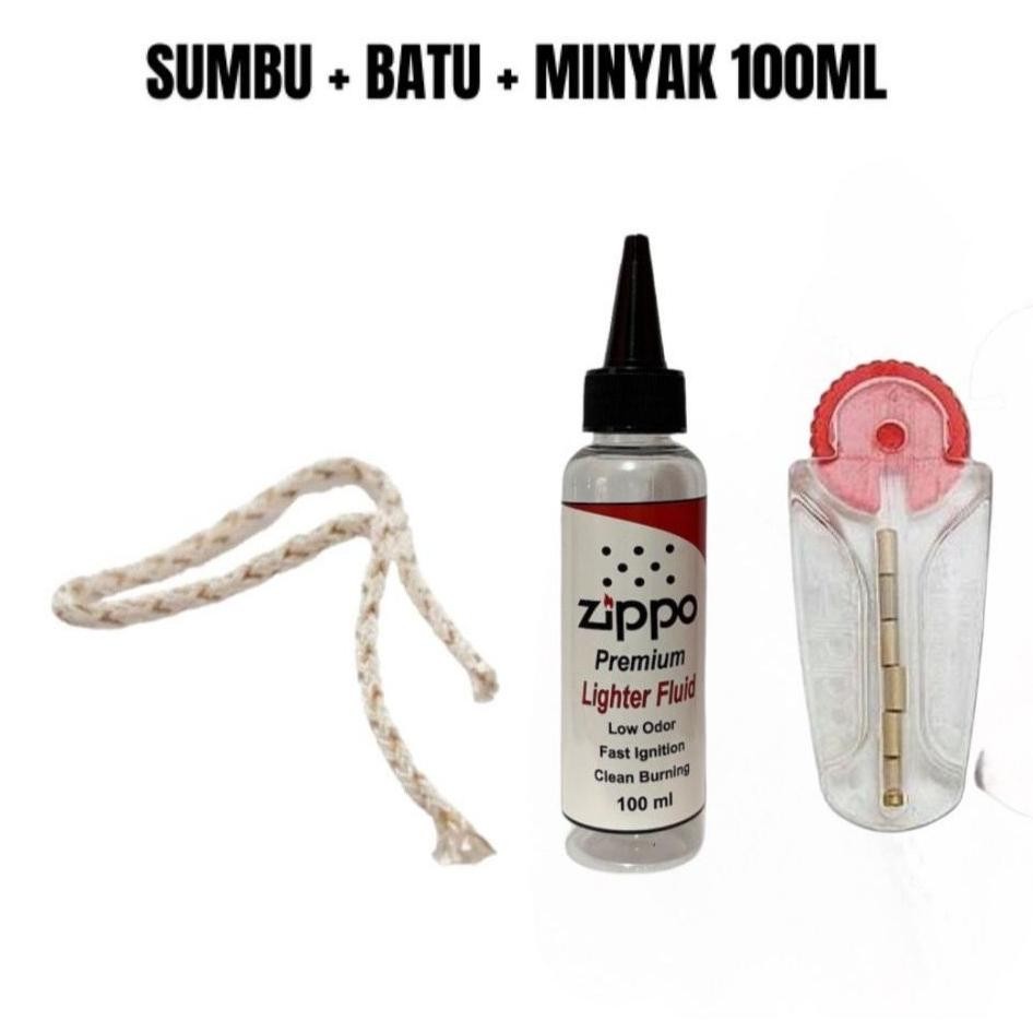 Bisa Cod Promo Paket Minyak Zippo Plus Batu Zippo Dan Sumbu Zippo Kapas Zippo Penutup Zippo ||