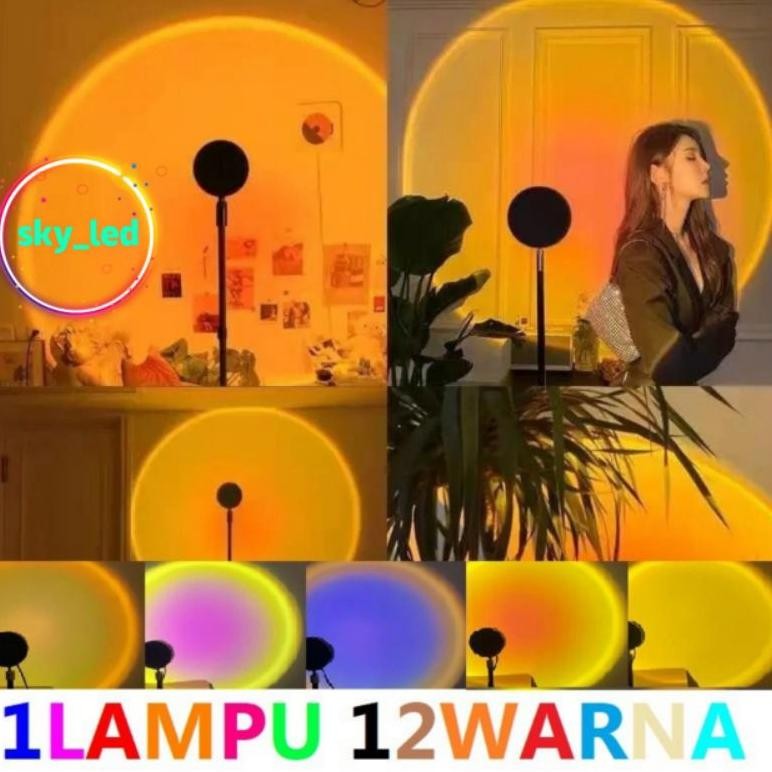 Sunset Lampu Lampu Sunset Lamlu Fill Proyektor Lampu Tidur Lampu Tidur Led Motif Matahari
