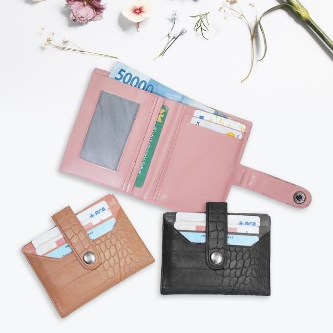 DE190 >> MK SHOP 038 GENIE  WALLET DOMPET KARTU MODEL CROCO  / DOMPET UANG DAN KARTU MINI / DOMPET M