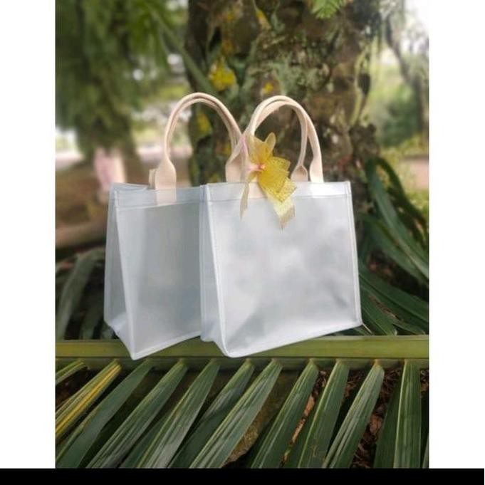 

DS109 }} tas mika dop size 22*7*20 cm bahan tebal tali webbing tebal pita link terpisah