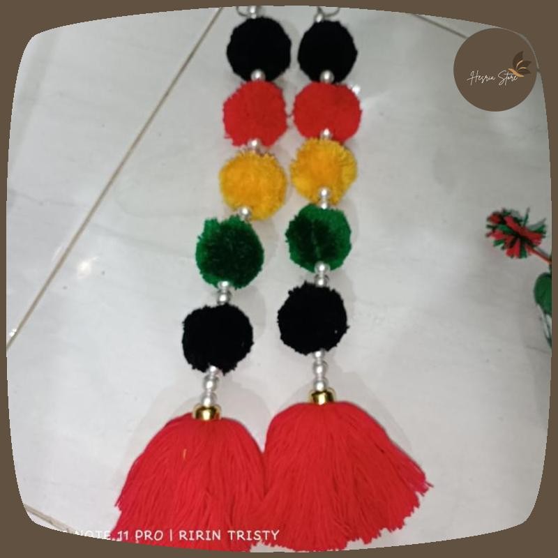 Promo Terbaru gimbul pom pom/buntal celengsregi/acesoris tarian Viral Kekinian Terbaru 2025 ZE-42