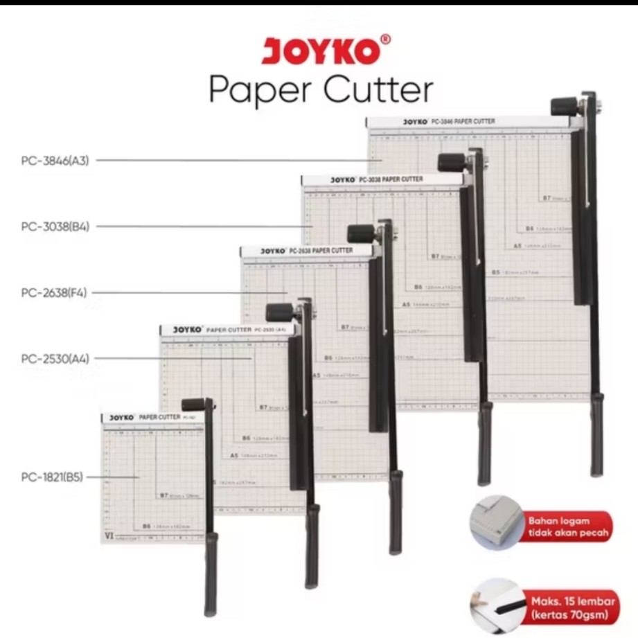

Joyko Pemotong Kertas PC-2638/F4 Paper Cutter