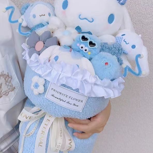 Hadiah Ulang Tahun Gadis Boneka Plush Cinnamoroll My Melody Buket Hewan Boneka untuk Pacar Sahabat L