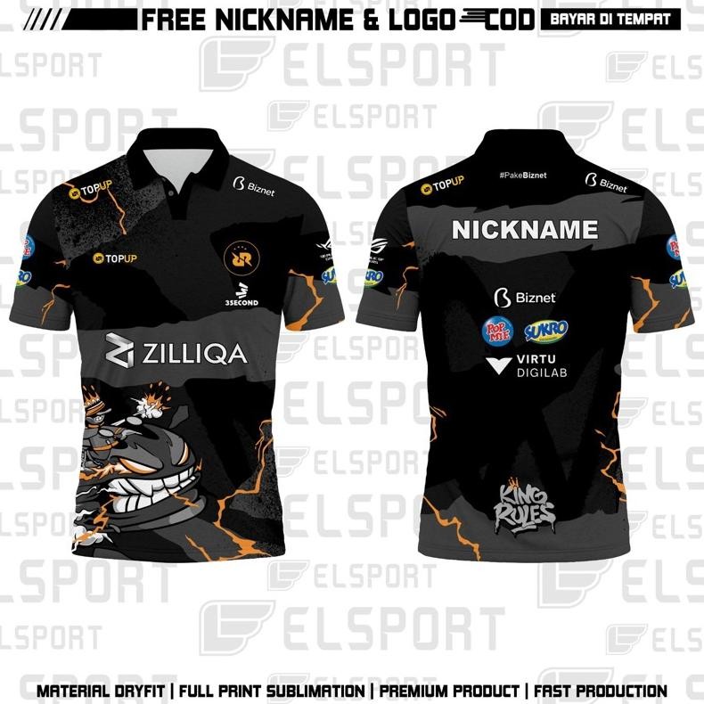 Original Jersey Rrq Terbaru Hitam 2025 Full Printing Gratis Pasang Nama Fx-23