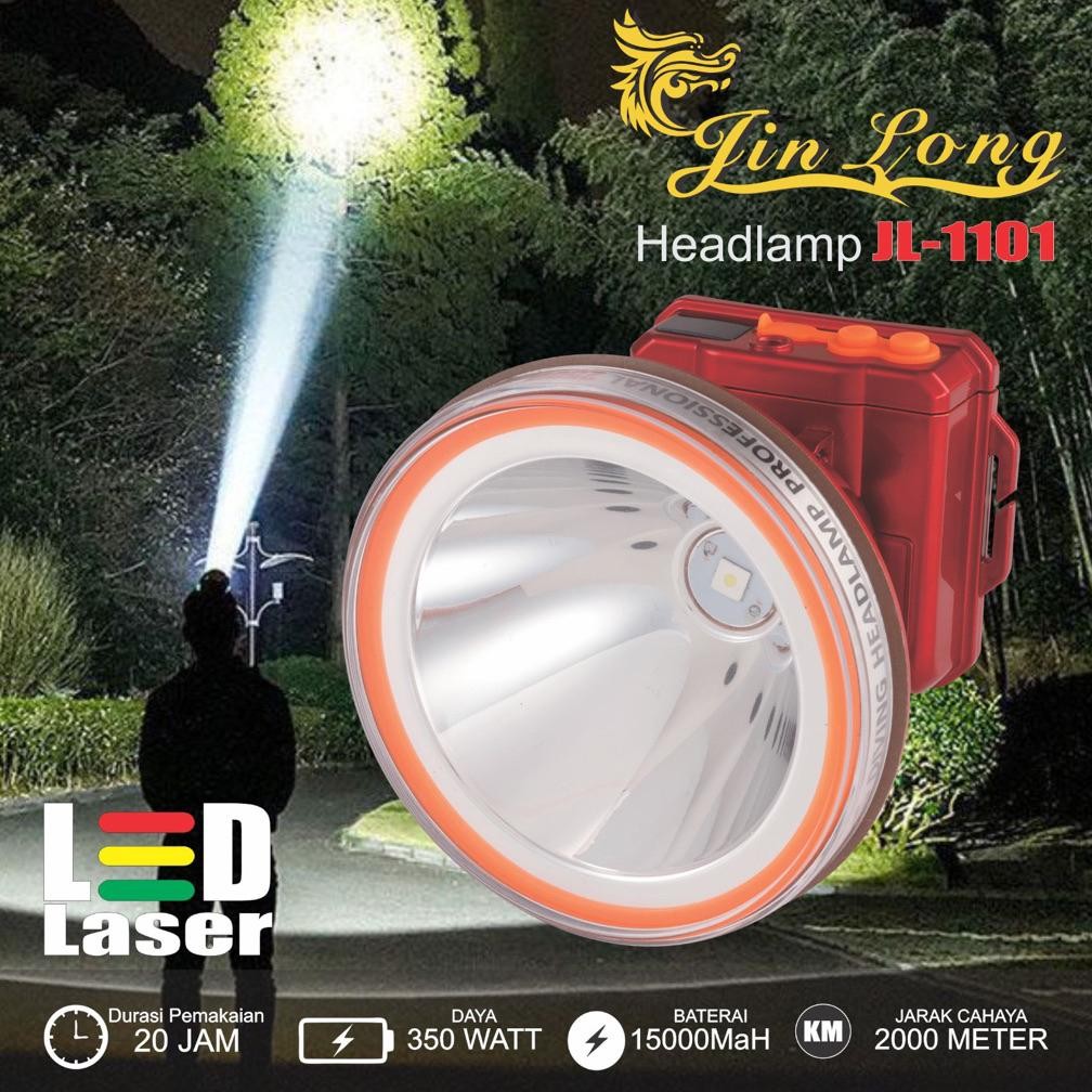 Special Senter Kepala / Headlamp Jinlong Jl-1101 Waterproof / Tahan Air 350 Watt Super Terang Yui-7