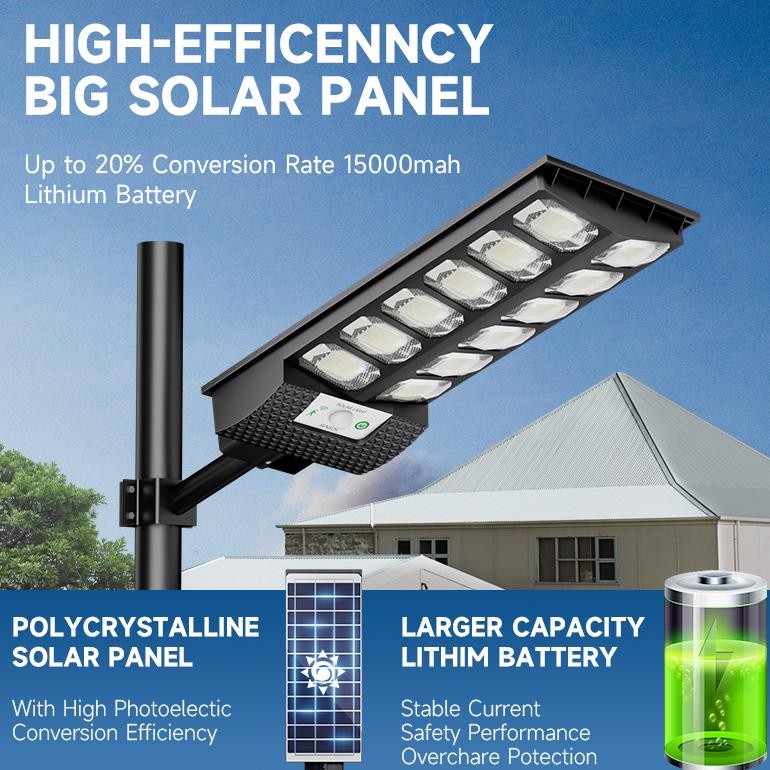 Lampu Jalan Tenaga Matahari 1200W Lampu Tenaga Surya Lampu Solar Cell Outdoor Anti Air Lampu Tenaga/