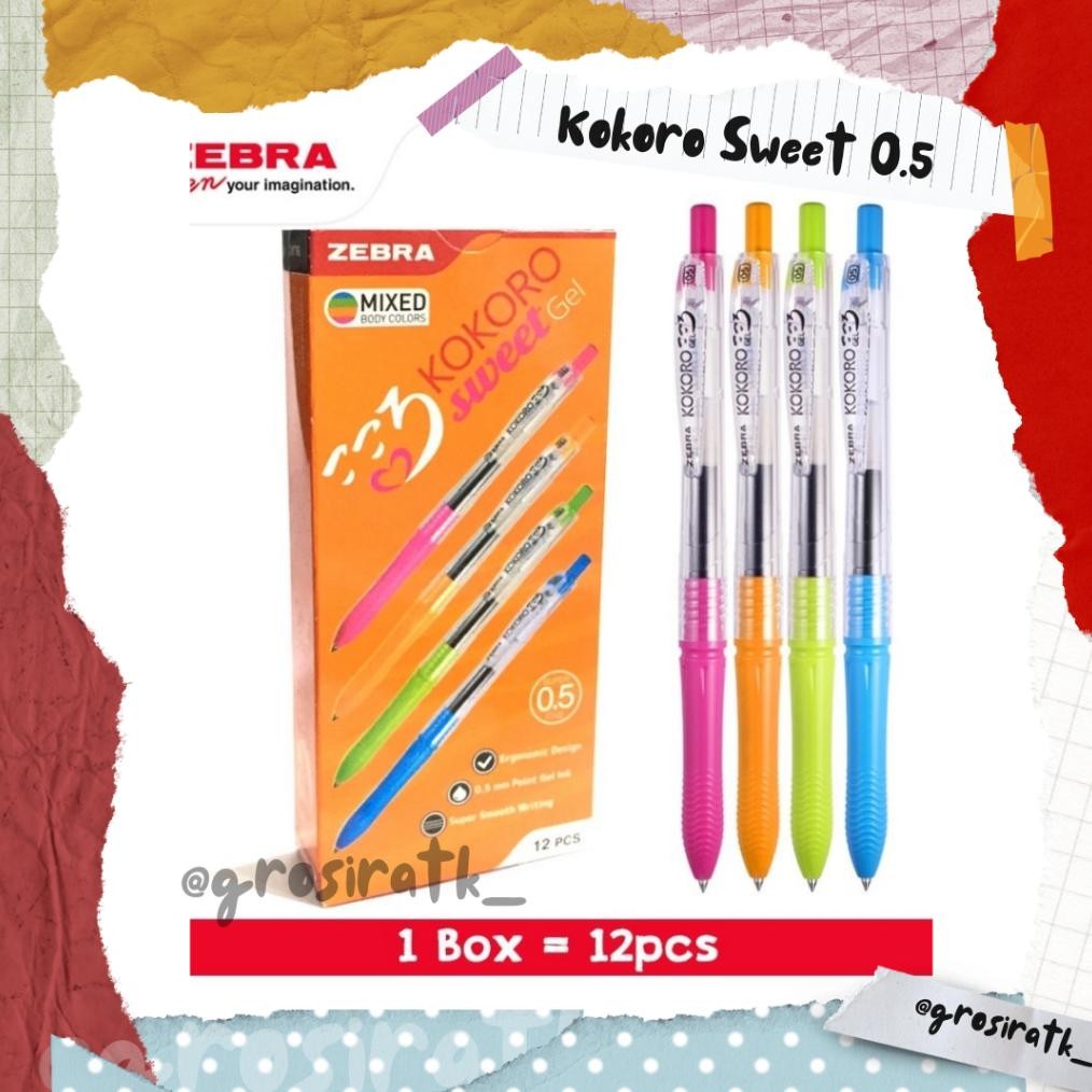 

Heatshrin Zebra Pulpen Kokoro Black 12 Pcs / Kokoro Sweet 1 Lusin (Tinta Hitam) Io-98