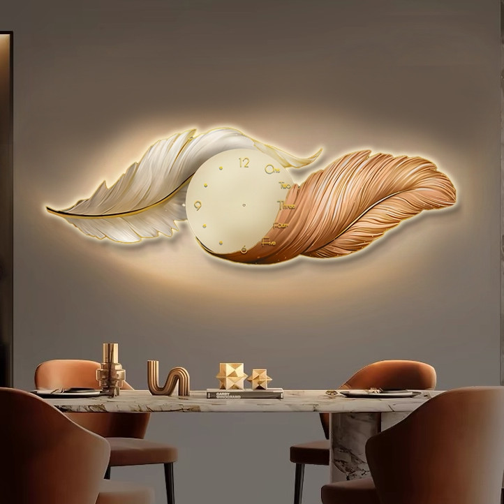 Lampu Dinding Ruang Tamu Bentuk Bulu angsa Gaya REMOTE Lampu Hiasan Dinding Mewah Untuk Dekorasi Pen