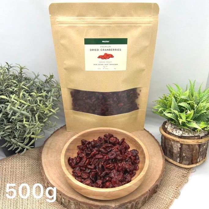 

Prodex Dried Cranberry Unsweetened 500g - Cemilan, Makanan Sehat, Diet