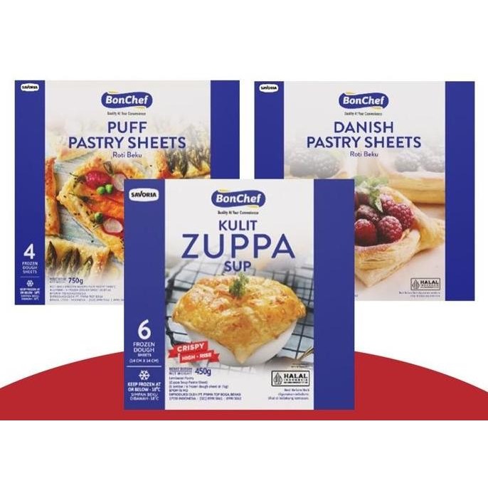 

Bon Chef Puff Pastry / Danish Pastry Sheets / Kulit Zuppa Sup