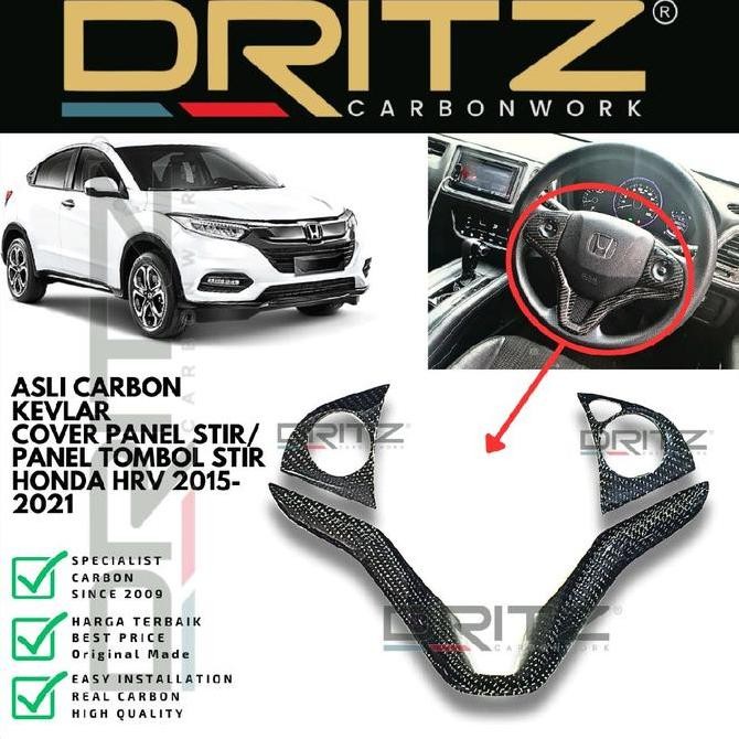 Asli Carbon Kevlar Cover Panel Stir 3pc Honda Jazz Gk5 / Honda HRV karbon fibre fiber aksesoris inte