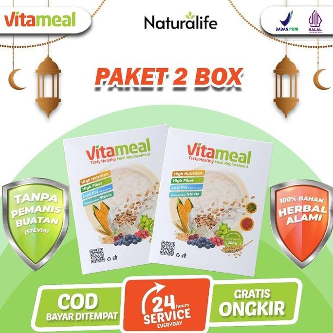2 BOX SEREAL VITAMEAL | Sereal Sarapan Sehat Oatmeal Pengganti Nasi Sehat Rendah Gula