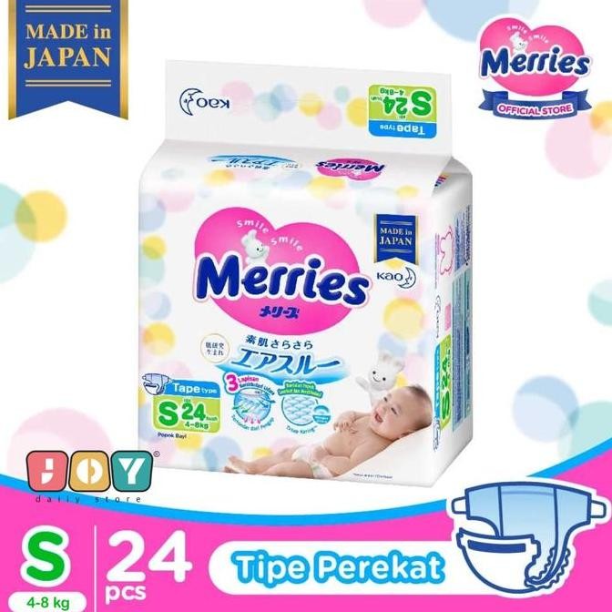 Terbaik Merries Premium Popok Bayi Perekat S - 24 100% Ori