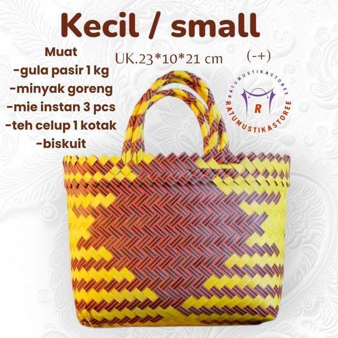 DV65 }} Tas lurik anyaman Tas keranjang anyaman Tas belanja Tas jadul