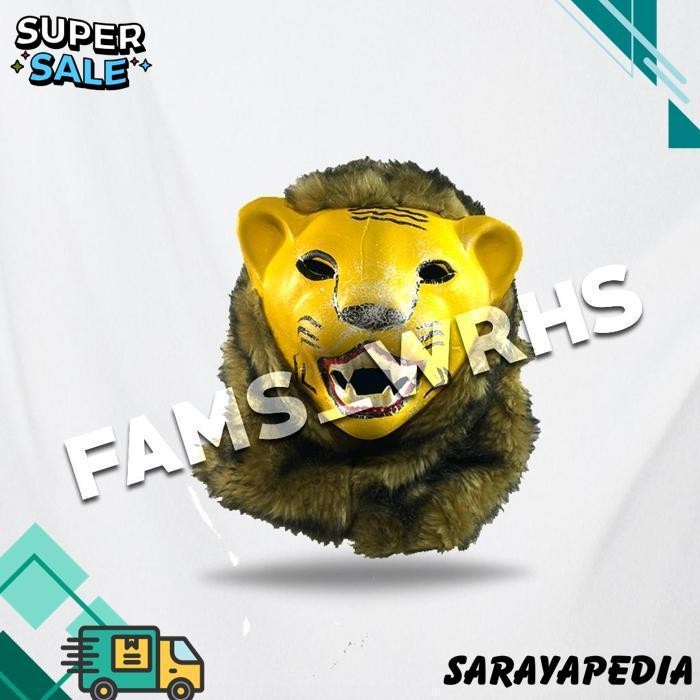 Topeng Macan Anak Dewasa Coklat Dan Putih Mainan Anak Af 1