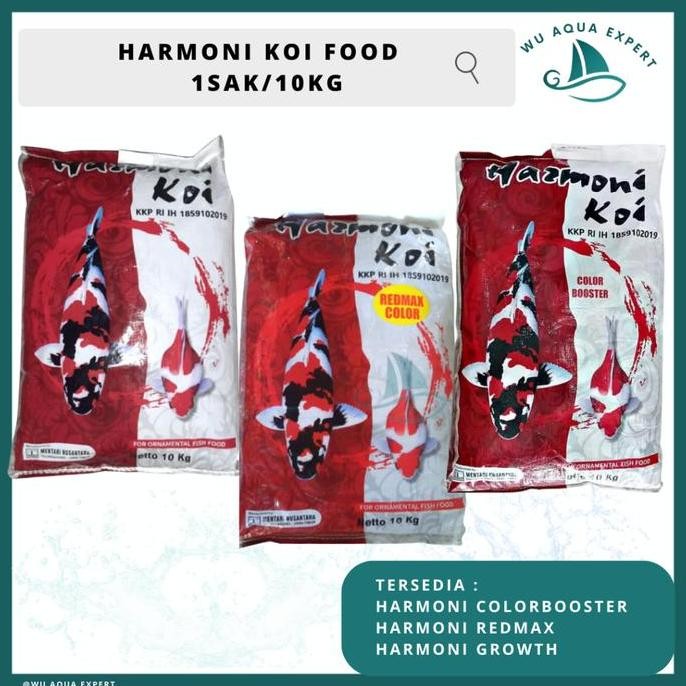 BEBAS ONGKIR - 1 SAK 10 Kg HARMONI KOI GROWTH COLOR BOOSTER RED MAX 1mm/2mm/5mm/8mm Pertumbuhan Menu