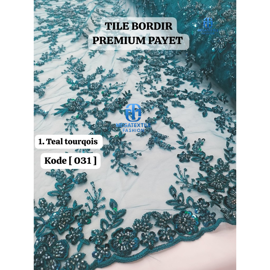 [ 031 ] Kain Tile Payet Premium Bordir Tule Payet  Tile Bordir Brukat Pengantin Tile Dress