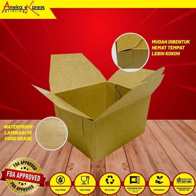 Box Pail Food Pail Size S dan M | Paper Rice Box | Kraft Food Grade