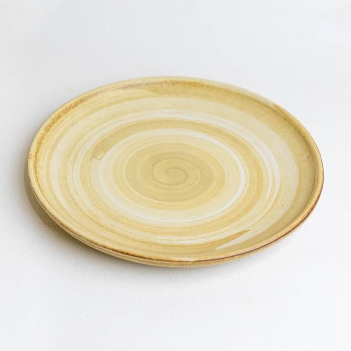 NUANZA PIRING KERAMIK MOTIF / PLATE BRUSH BROWN