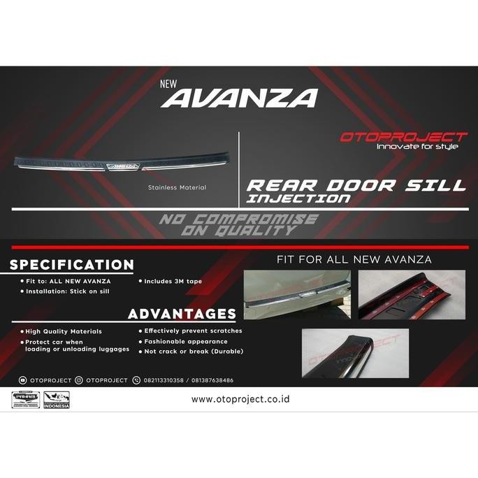 Otoproject - Rear Door Sill A.N Avanza Injection | Pelindung Pintu Bagasi Avanza