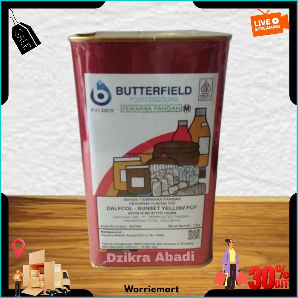 

Pewarna Makanan Bubuk Sunset Yellow ( Butterfield)1 Kg Siap Kirim