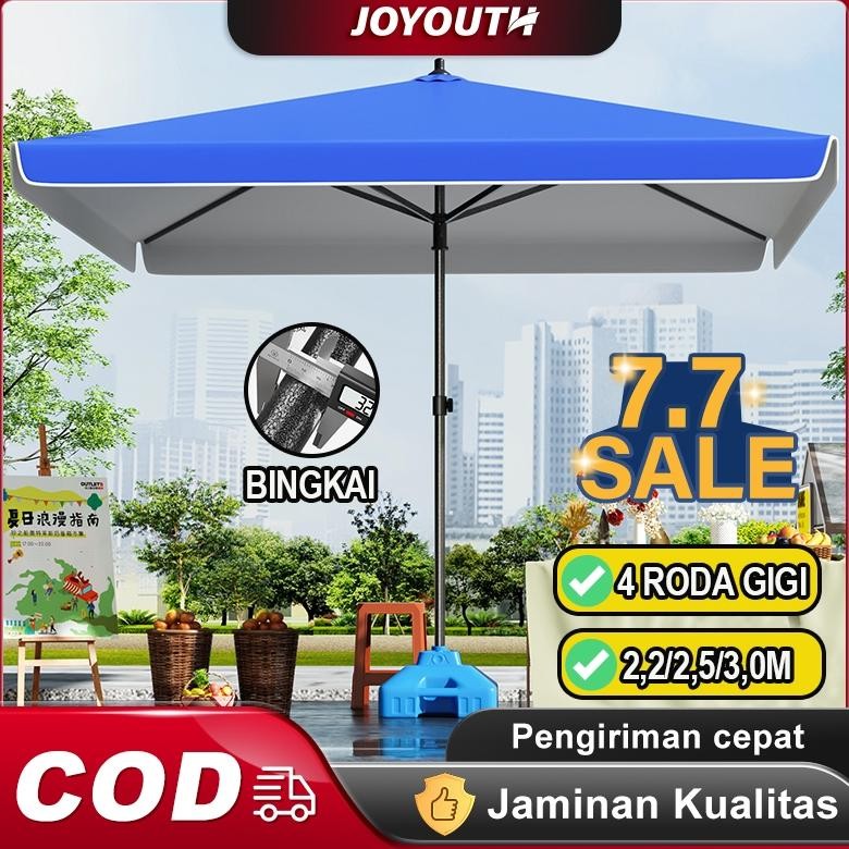 JOY Payung Tenda 220cm Payung Kotak 250cm Payung Pantai 300cm Payung Pelangi outdoor Payung Gerobak 