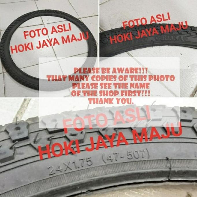 Promo ban luar sepeda 24 x 1.75 175 united oshaka ori 47 507 psi hitam black COD