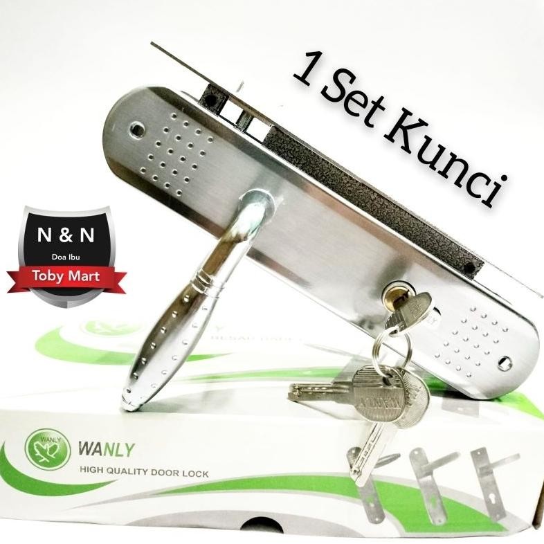 Kunci Pintu Rumah Besar & Tanggung | Gagang Pintu Rumah Hitam 1Set Kunci