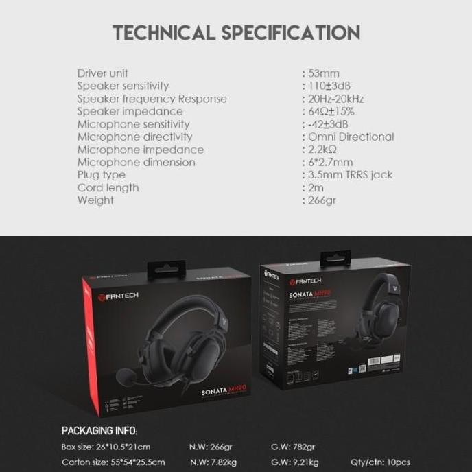 Fantech SONATA MH90 Gaming Headset Multi Platform MH-90 MH 90
