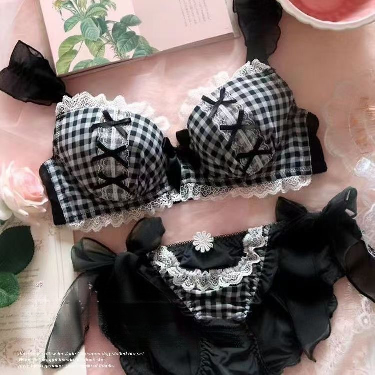 [COD]Set bra tanpa pinggiran manis seksi gaya Lolita gadis lembut Jepang