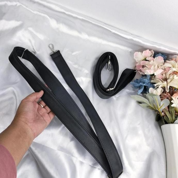 Tas Selempang Minimalis Tali Selempang Tas Kulit / Strap Tas Kulit Hitam Gs14